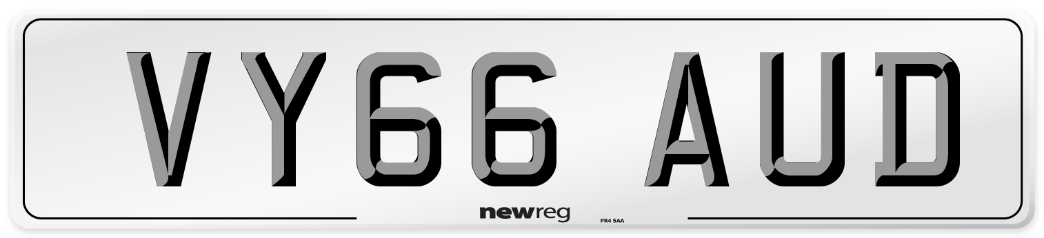 VY66 AUD Number Plate from New Reg